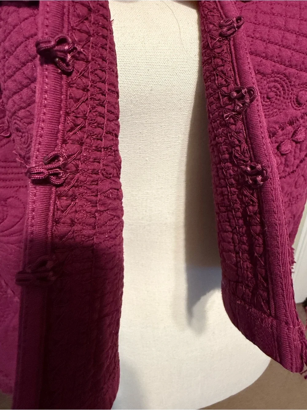 Soft Surroundings Plum Open-Front Textured Knit Cardigan